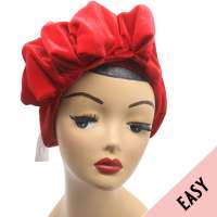 Red velvet EASY Turban - pre-tied, with velcro - Kopie